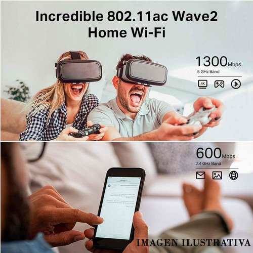 Router Tp-link Inalámbrico Ac Wave 2 1900 Mimo3x3 Archerc80