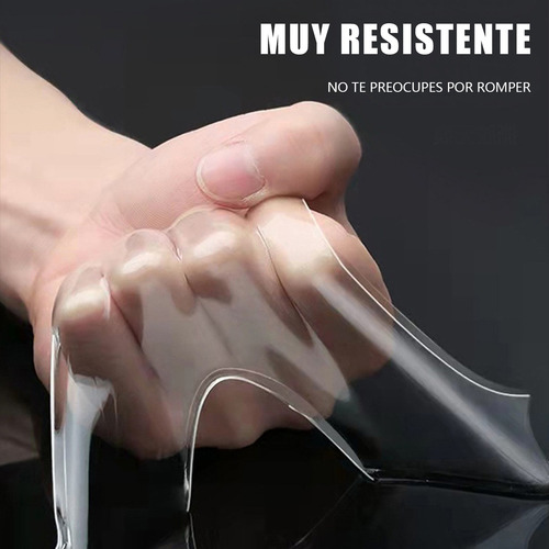 Cinta Adhesiva De Doble Faz 3m Y 1cm Transparente Brillante Restsuko