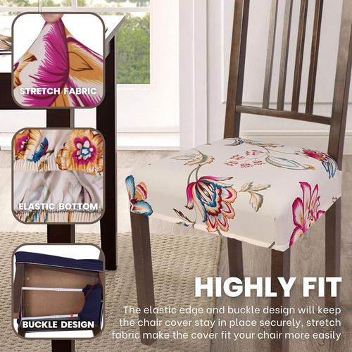 Juego De 6 Fundas Elásticas Para Silla De Comedor Repelente