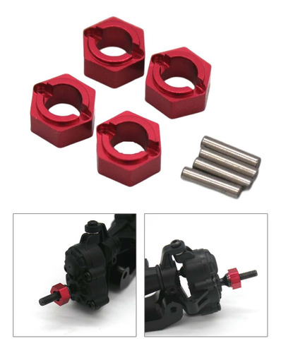 Adaptador Hexagonal De Rueda De 4 Uds., Espaciadores De Rojo