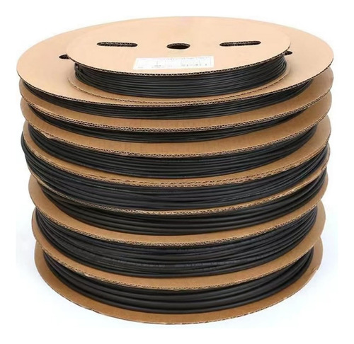 Tubo Termocontraible Negro 12.0mm Achica A 6,0mm 100metros