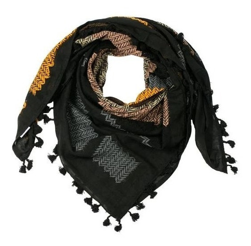 Hirbawi Kufiya Negro Y Colores - Exclusivo - Made Palestina