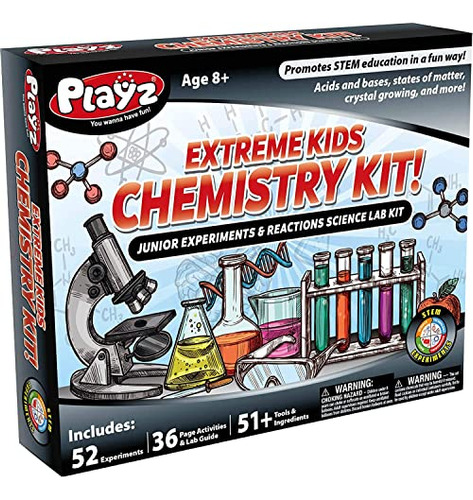 Playz 52 Extreme Kids Chemistry Experiments Set - Stem Activ