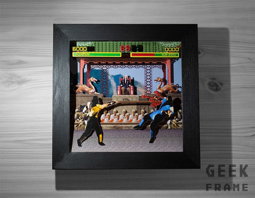 Mortal Kombat - Cuadro Diorama 3d - Arcade - Geek Frame