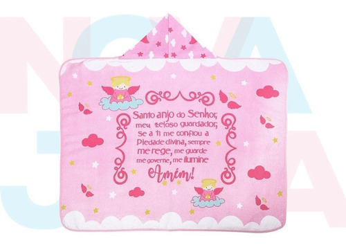 Toalha Com Capuz Anjo Da Guarda Incomfral Rosa Ou Azul