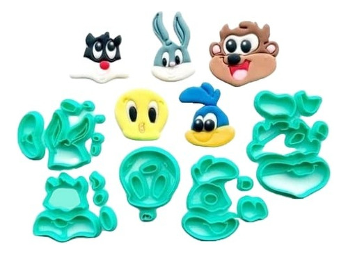 Cortador Kit Baby Looney Tunes Rosto Personagens 5cm