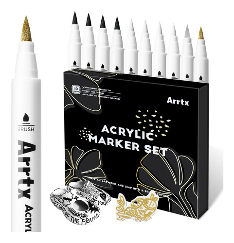 Arrtx Boligrafos De Pintura Acrilica, Paquete De 10 Marcador