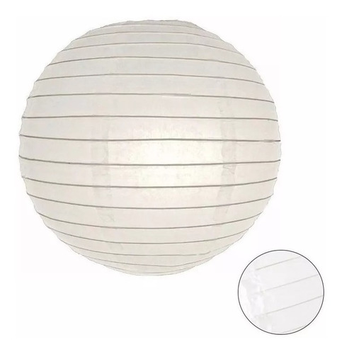 Pantalla De Papel Forma De Globo Lampara China Blanca 30 Cm