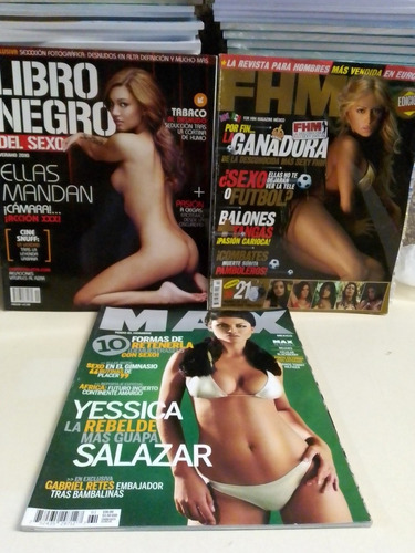 3 Revistas Para Adultos (libro Negro, Fhm Y Max)