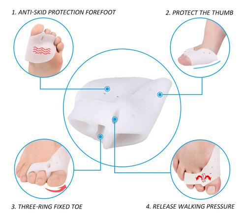 Separador De Dedos De Gel Para Juanetes, Corrector De Dedos