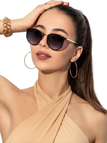 Lentes De Sol Hermosos Para Mujer Modernos Premium Lente Negro