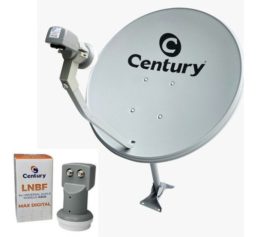 Antena Parabólica Century 60cm Banda Ku 5g Com Lnb Duplo Max