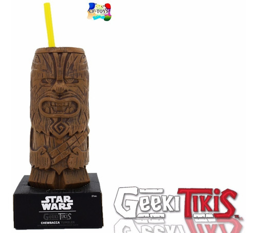 Vaso De Star Wars Chewbacca Tipo Tiki Hawaiano Reutilizable Color Cafe