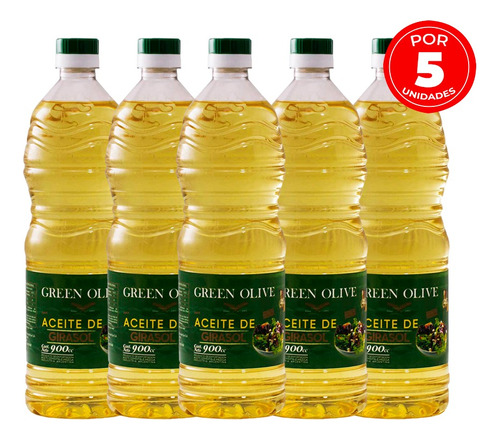 Aceite De Girasol Green Olive - 5u X 900cc