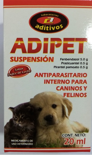 Antiparasitario Para Mascotas Suspension 20 Ml Adipet 