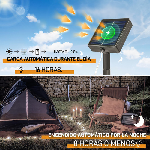 2pack 32m Exterior Solar String Lights 300 Led Jardín 8 Modo
