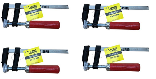 X4 Prensa Sargento Carpintero 50x150 Isard Con Protectores