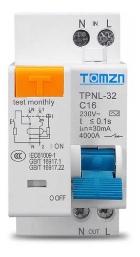 Interruptor diferencial miniatura-para trilhos din Tomzn TPNL-32