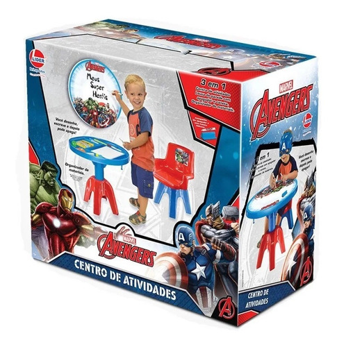 Imagem 3 de 5 de Centro De Atividades Avengers Marvel Mesa Cadeira Lider 2395