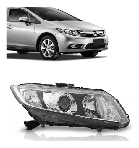 Farol New Civic Honda 2012 2013 2014 2015 2016 Direito