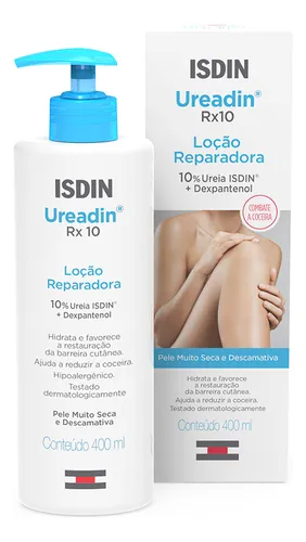 comprar Creme Hidratante Corporal Pele Seca com Descamação Ureadin Rx 10 Loção Reparadora 400ml Isdin