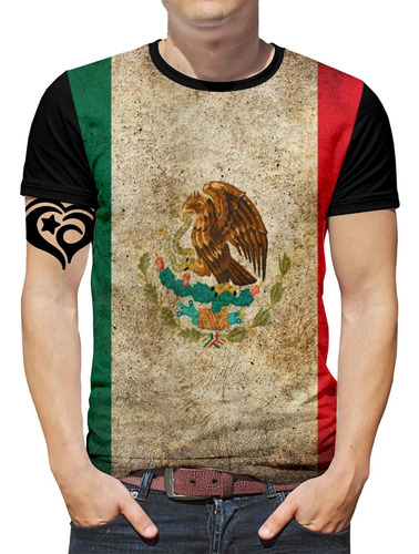 Camiseta Da Bandeira Do Mexico Masculina Cancun Blusa