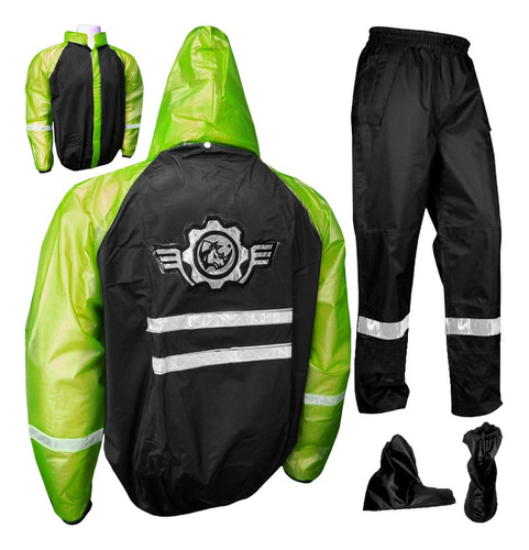 Impermeable Traje Moto Siliconado Liviano Rino Bicicleta Mt