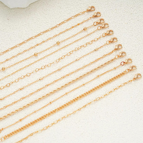 11 Uds Cadena Cubana Cadena Sujetapapeles Accesorios Regalos Dorado 8 Cm 23.5 Cm