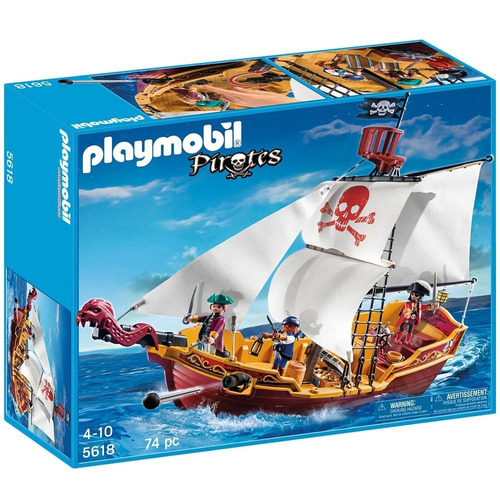 Playmobil Navio De Ataque Pirata 74 Peças - Sunny