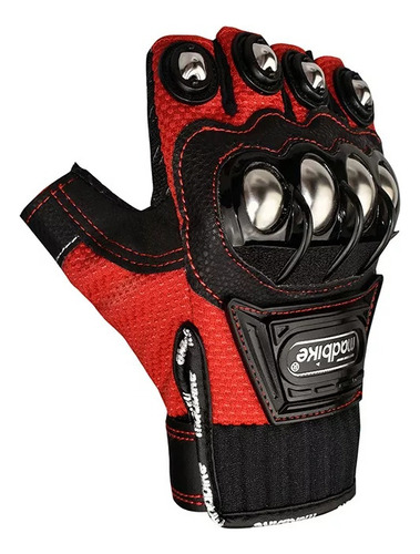 Guantes De Moto De Medio Dedo De Aceroconnudillos De Direc .