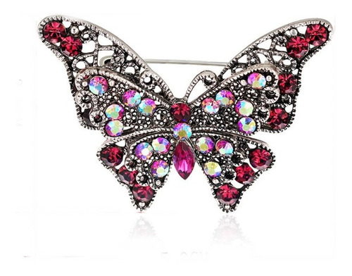 Broche Mariposa Con Cristales Mujer Regalo Joyas