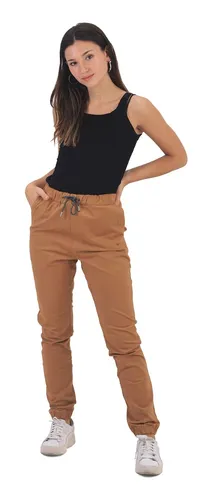 Pantalon Jogger Mujer Hombre Gabardina Elastizada Unisex