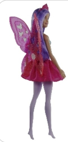 Imagen 7 de 7 de Barbie Hada Mariposa Cabello Morado. Dreamtopia.