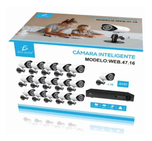 Kit Videovigilancia 16 Camaras 1mp Circuito Cerrado 1080p Hd