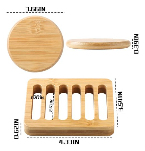 Set De Posavasos De Madera - 6 Posavasos Para Mesa 1 Soporte