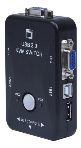 Switch Kvm Usb Vga 2 Puertos Teclado Mouse Monitor Impresora