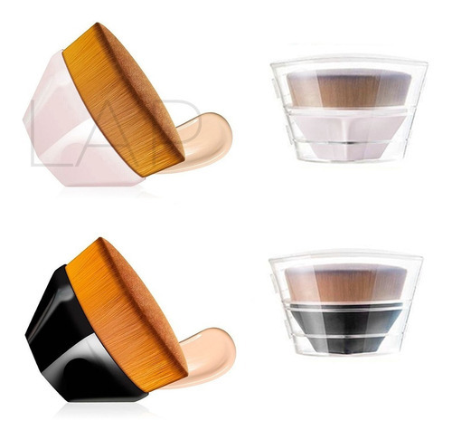 Pincel Mágico Hexagonal Base Maquiagem Tiktok Flawless Brush Cor Preto