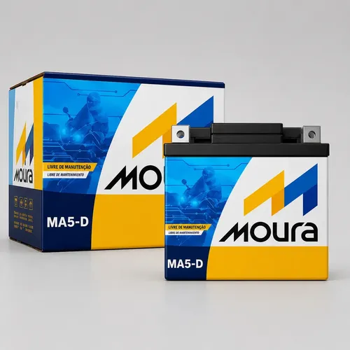 Bateria Moura Ma5 D 5 Ah 12v Selada Para Honda Yamaha E Mais