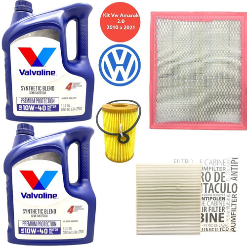 Kit Service 3 Filtros Amarok Td Tdi 2.0 + Aceite Valvoline