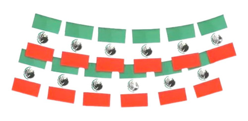Guirnalda De Banderas Mexicanas De Tela 1.97 Metros