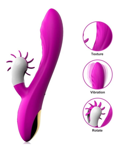 Vibrador Consolador Doble Motor,rotación En Forma De Molino