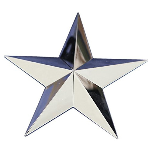 3.5  Estrella De Cinco Punto 3d Auto Emblema, Cromado