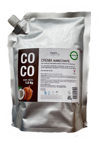 Crema Con Aceite De Almendras, Fragancia Coco, Eco-refill 