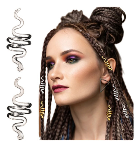 2u Aplique Twirl Para Trenza Metal Dorado Plateado Rose Gold