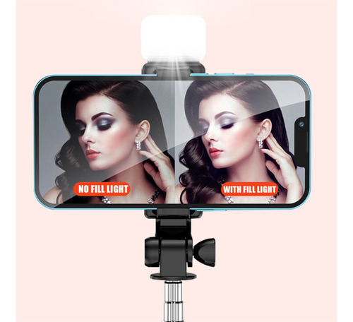 Trípode Inalámbrico Bluetooth Selfie Stick Con Luz Led Para