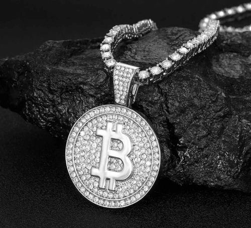 Cadena + Dije De Bitcoin