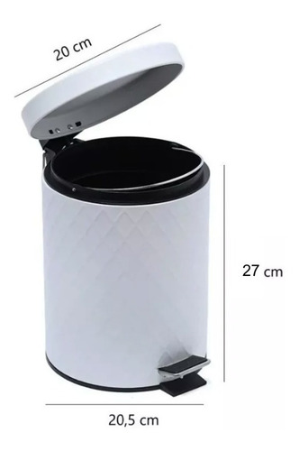Imagen 3 de 3 de Cesto Tacho De Basura, Baño O Cocina, 5 Lts.