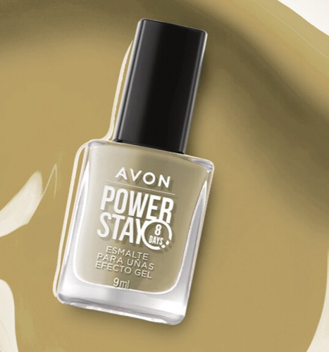 Avon Esmalte De Uñas Efecto Gel. Power Stay Crystals & Sage Marrón Claro