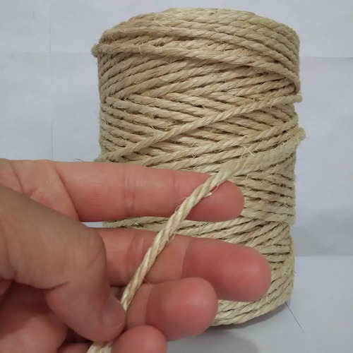 6 Rolos Corda Cordão Fio Sisal 4mm 165 Metros - Total 990mt