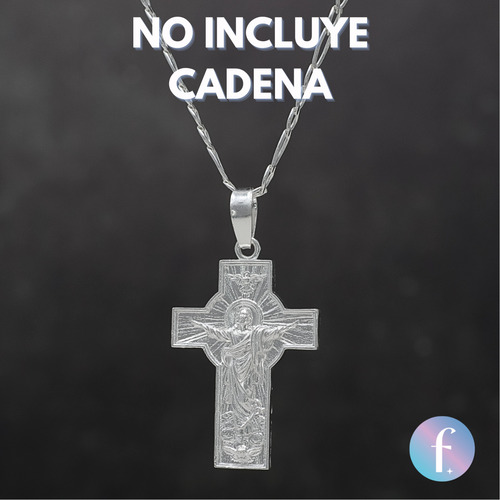 Dije Cruz Cristo En Plata Solida Ley .925 Para Hombre Mujer Plateado